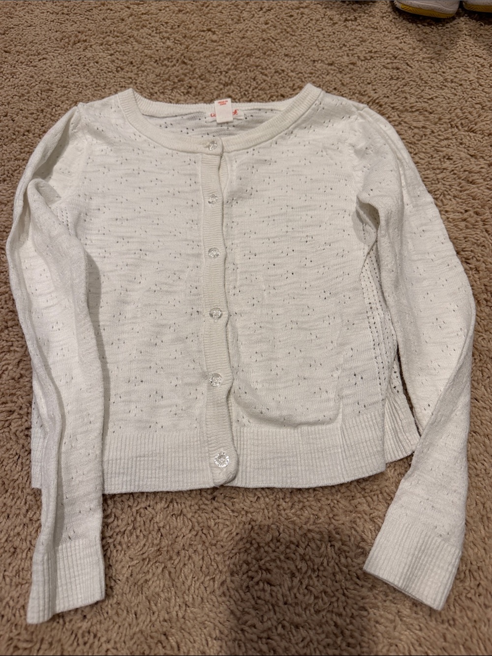 Cat & Jack White Button-Front Cardigan